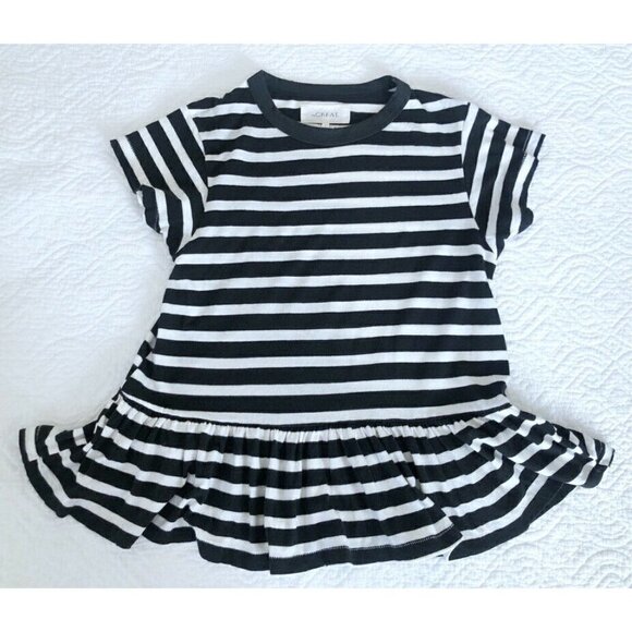 The GREAT Black & Cream Striped Peplum Tee Shirt - Picture 8 of 8